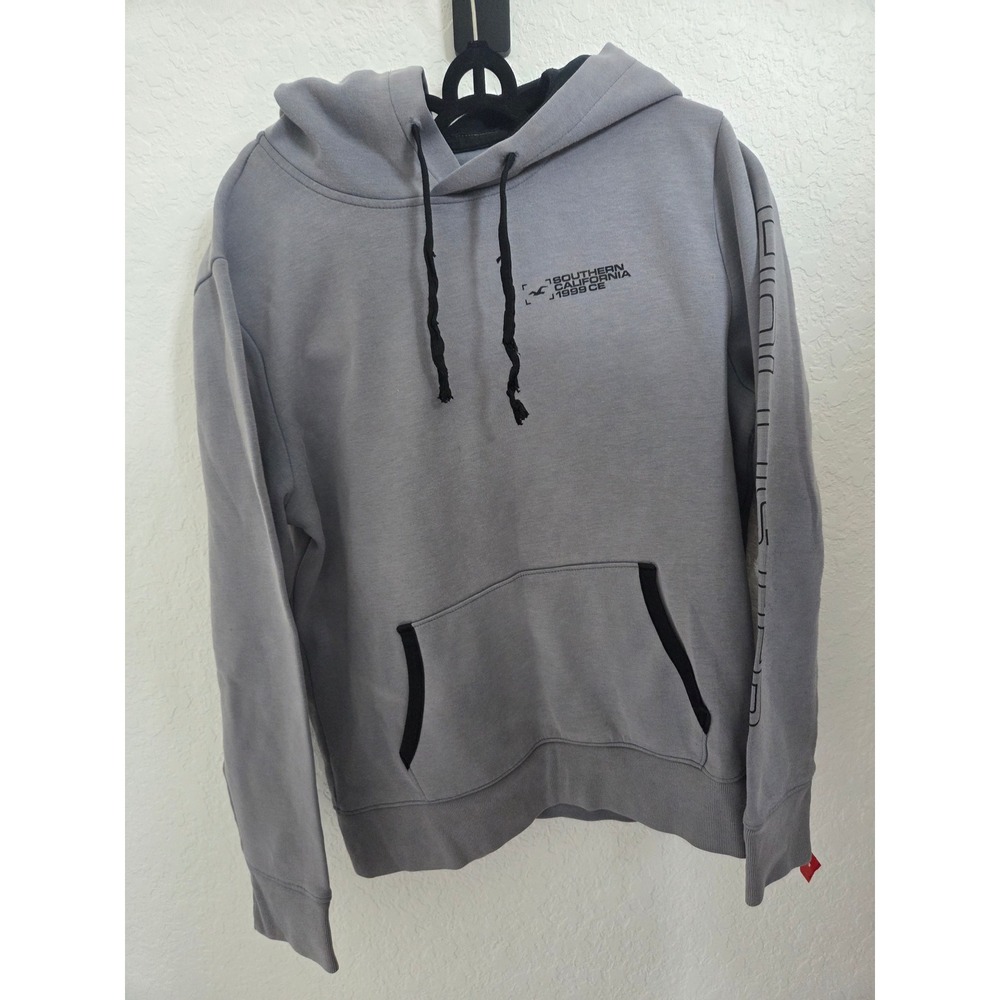 Vintage Hollister Mens Grey Southern California Graphic Logo Hoodie Size M